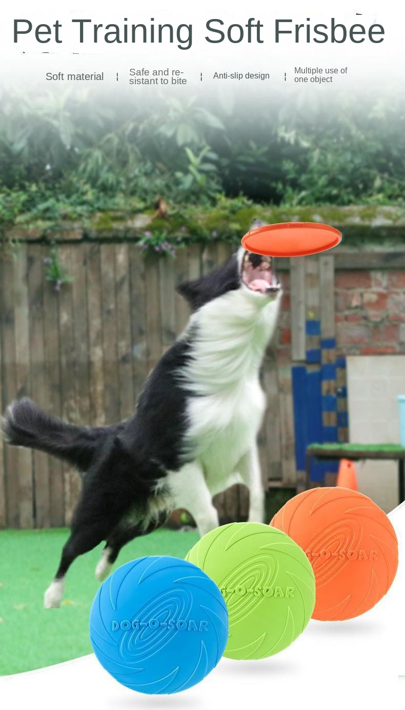 Eco-Friendly Interactive Pet Toy Silicone Dog Biteflying Disc Resistant Floating Training Throwing Toy