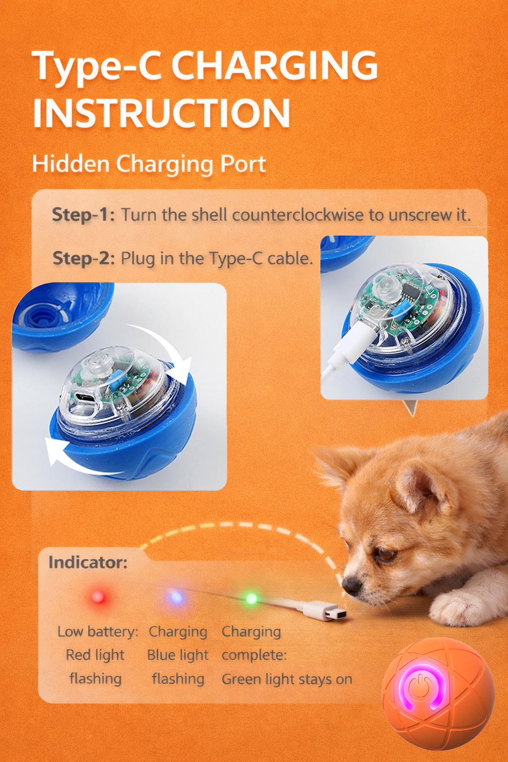 Wholesale USB Rechargeable Electric Rolling Interactive Pet Ball Toy PC TPR Chew Resistant Automatic Motion Dog Cat
