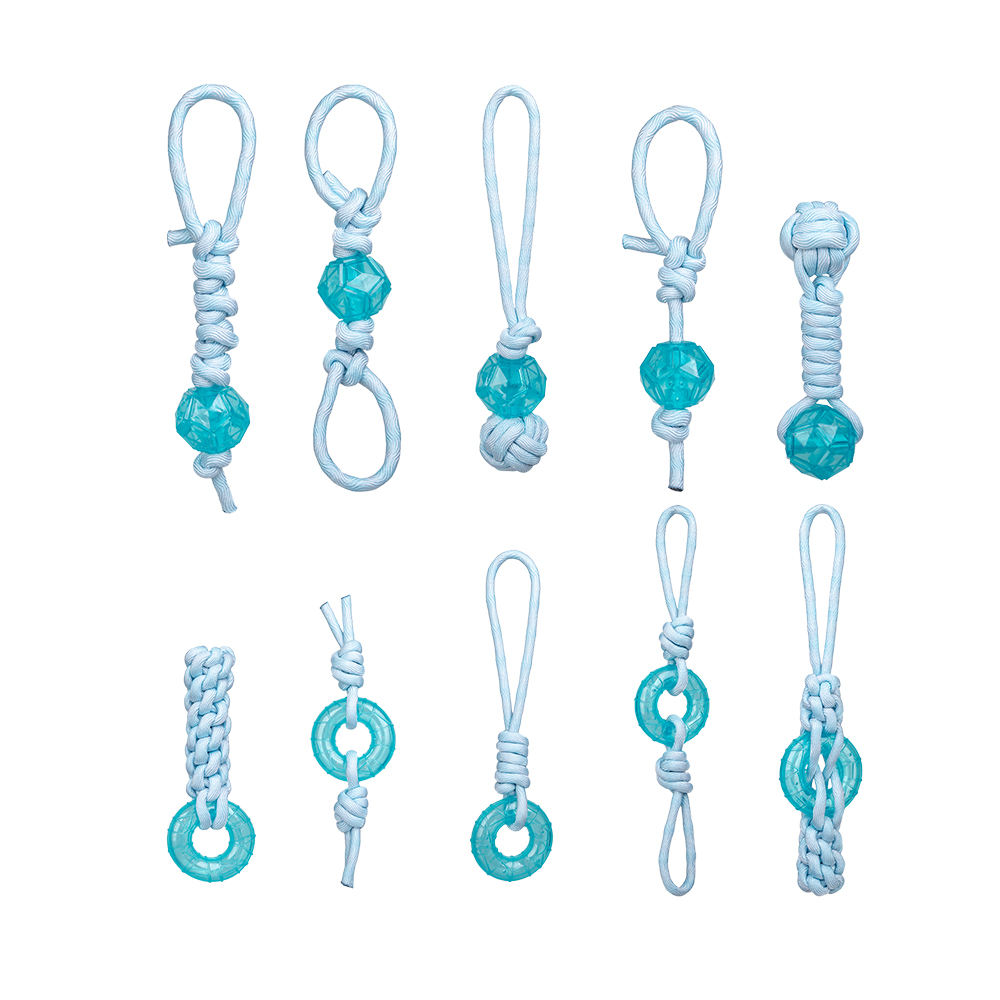 Durable TPE Thick Cotton Rope Indestructible Dental Cleaning Teething Interactive Dog Chew Toy for Aggressive Chewers
