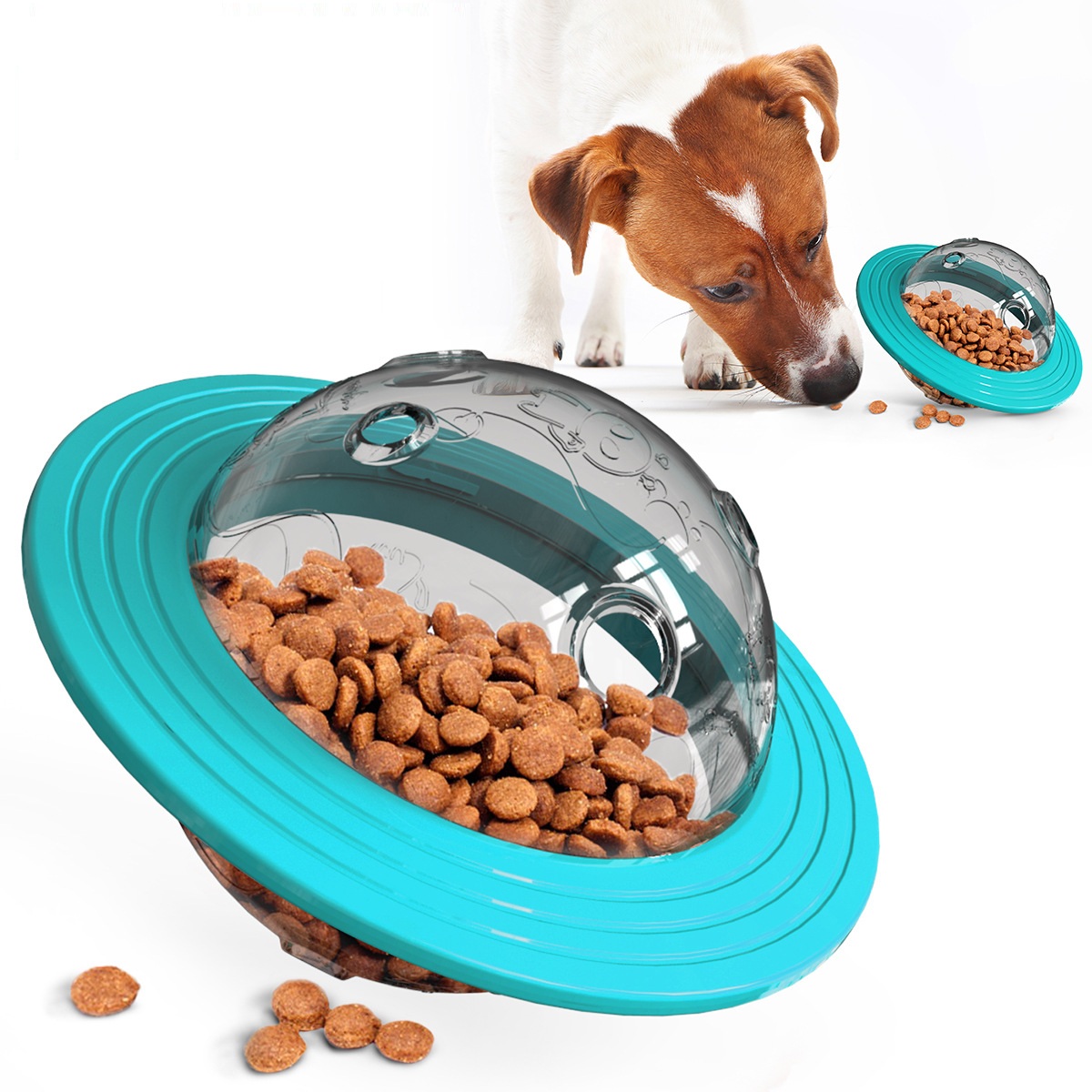 Hot Selling Bite Resistant Durable Multifunctional Dog Cat UFO Ball Puzzle Dog Treat Toy Eco-friendly Pet Food Dispensing