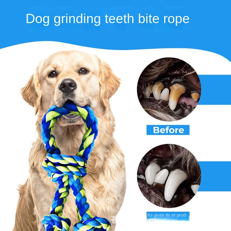 Hot Selling Interactive Medium Large Dog Knot Toys Cotton Relief Boredom Bite Rope Tug-of-War Molars for Pets Cross-Border