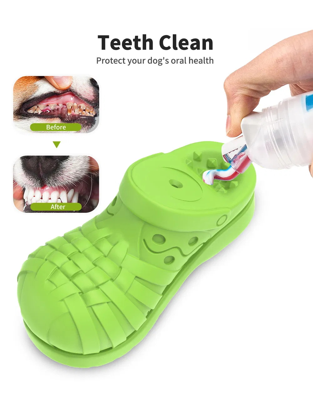 Treat-Dispensing Indestructible Dog Toy Slipper with Squeaker for Dogs