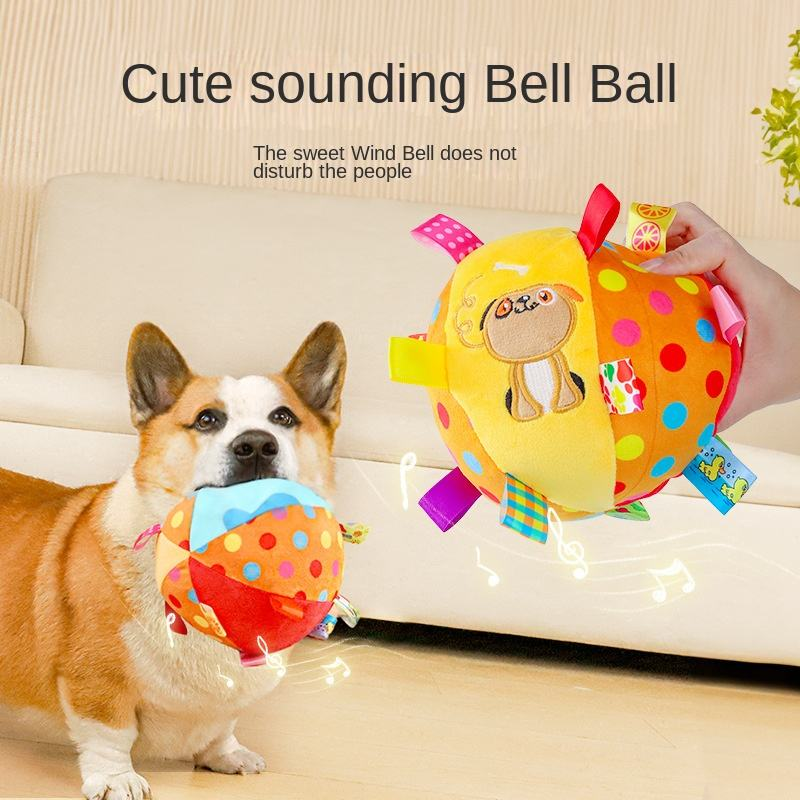Squeaky Plush Dog Toy Ball Bite Resistant Molar Chew Ball Interactive Self-entertainment Pet Toy for Dogs Daily Training Play