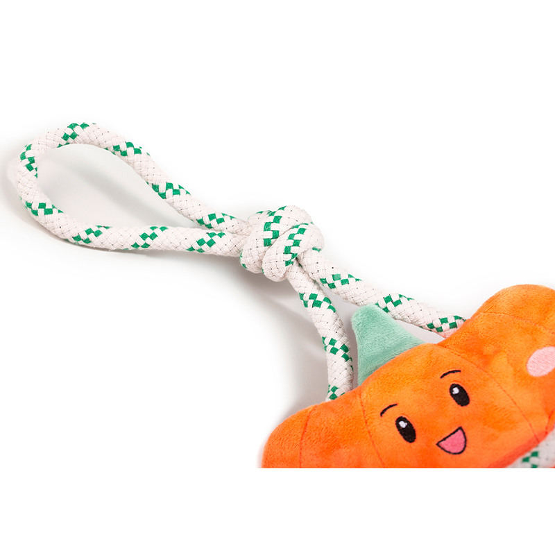 Manufacturer Wholesale Stuffing Free Pumpkin Dog Rope Interact Tug Toy Plush Toy for Dog