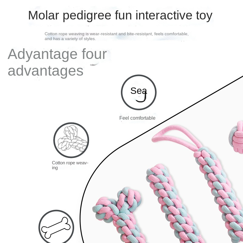 Candy-Colored Teething Stick Set Woven Cotton Rope Dog Toy Pet Supplies