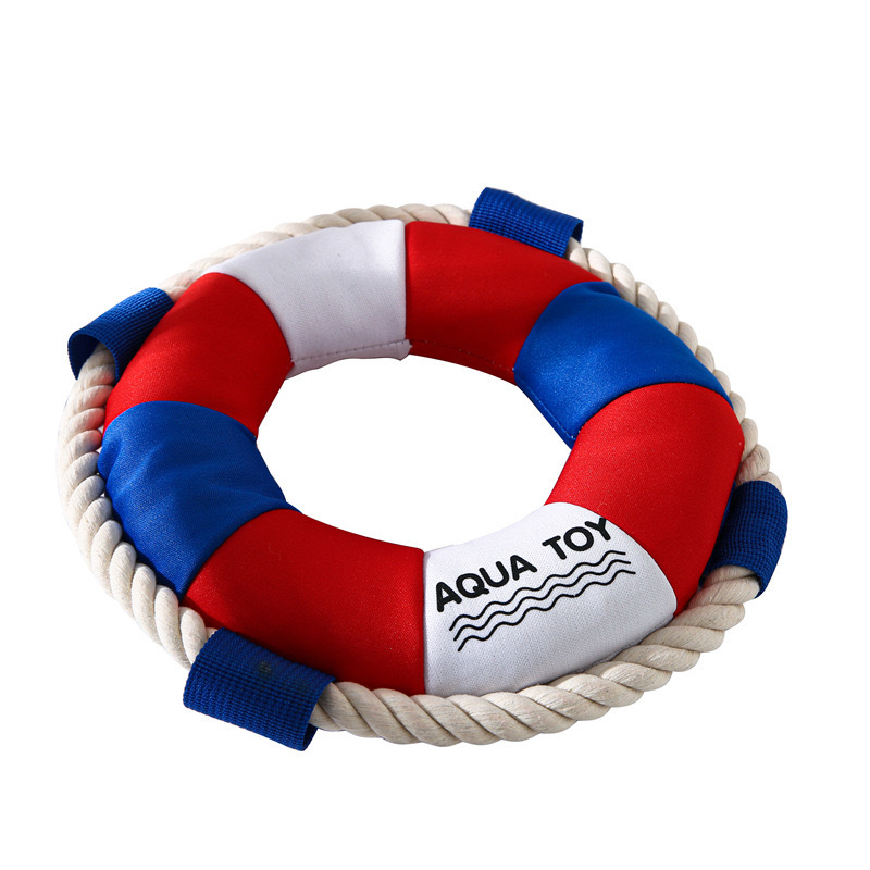 New Design Squeaky Interactive Swimming Ring Training Dog Chew Toys for Aggressive Chewer Tug-of-War Durable Dog Pet Plush Toy