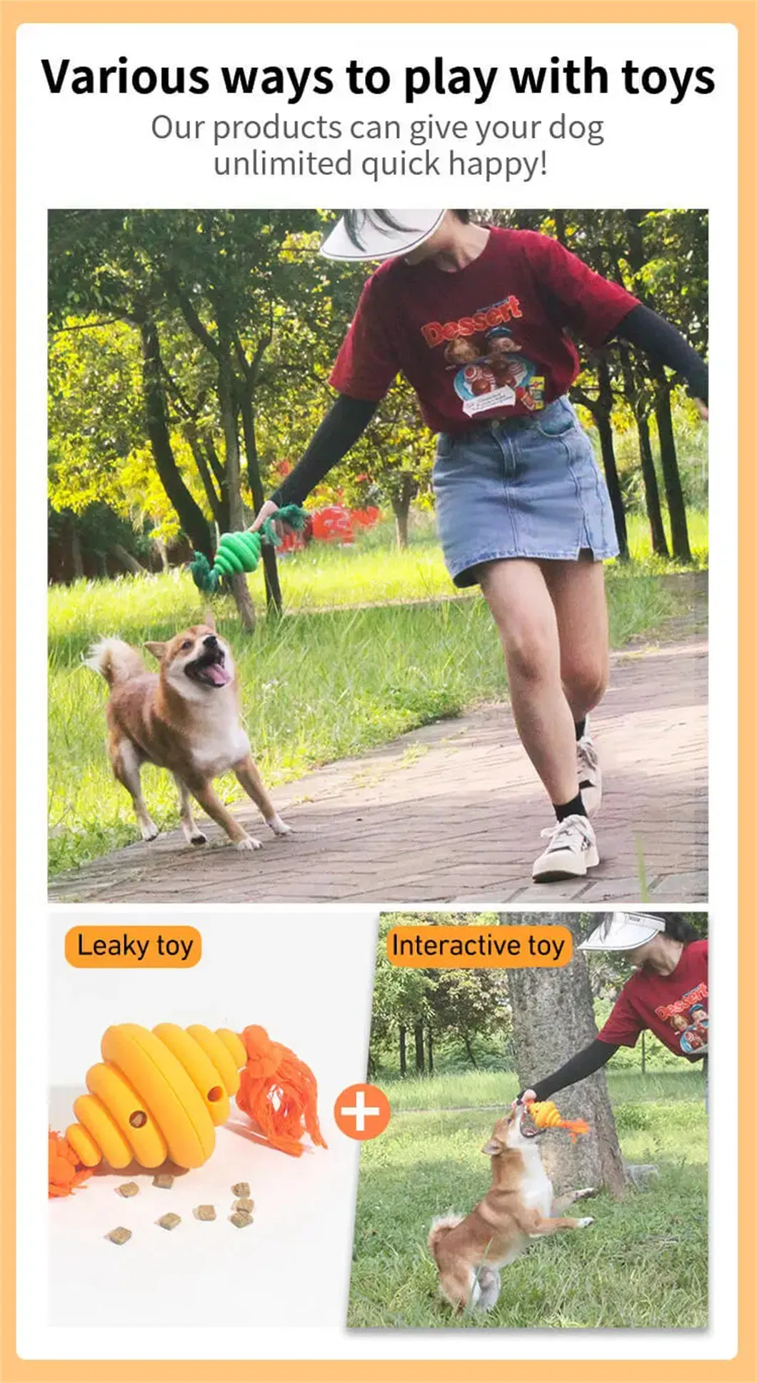 Honeycomb Shape Interactive Dog Playing Cotton Rope Food Dispenser Pet Chew Toys