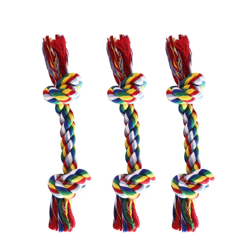 Amazon Hot Selling Dog Rope Toys Colorful Knotted Cotton Pet Toy