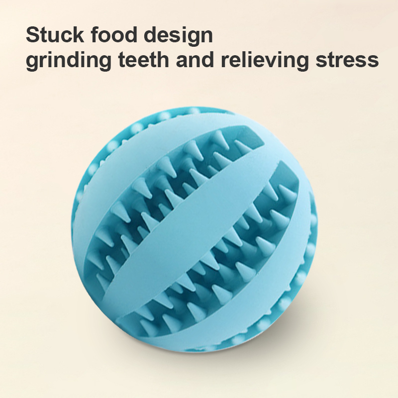 Natural Rubber Pets Dog Toys Treat Dispenser Toy Tooth Cleaning Rolling Dog Ball Interactive Dog Slow Feeder Chew Ball