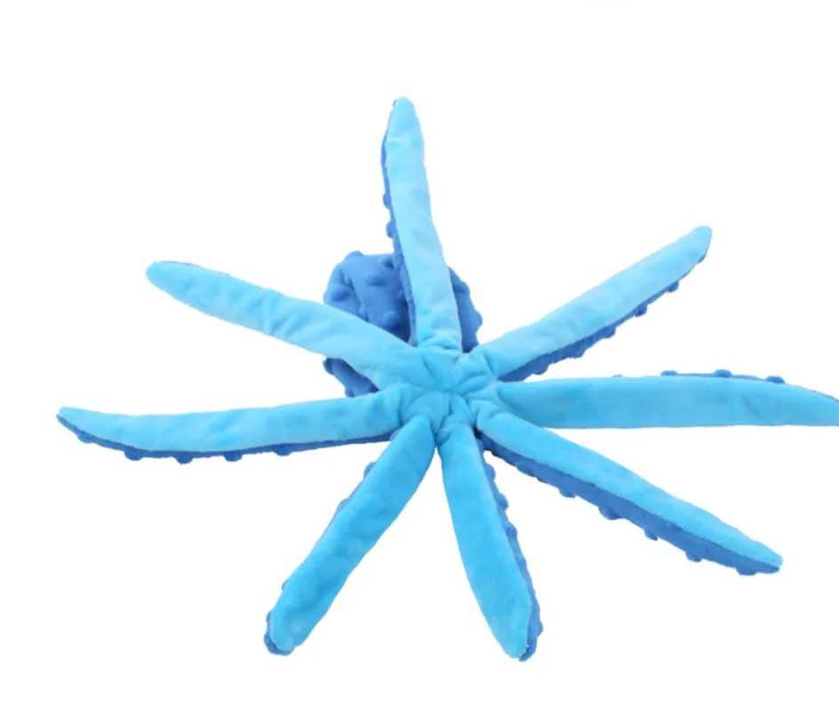 Octopus Squeaky Dog Toys No Stuff Dog Chew Toy Crinkle Plush
