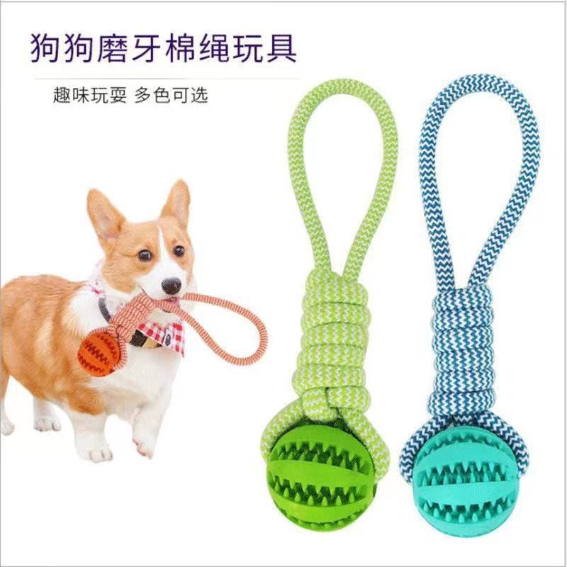 Eco-friendly Dog Tug-of-War Ball Toy with Teeth Cleaning &amp; Grinding Features TPR Material for Medium/Large Dogs