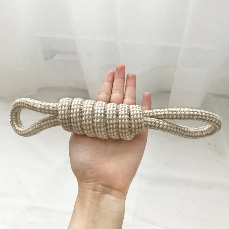 High Quality Hemp Rope Knot Toys Molar Pet Toys Rope Ball Chew Play Bite Pet Dog Toy Set Teeth Cleaning Cotton Linen 9 Piece