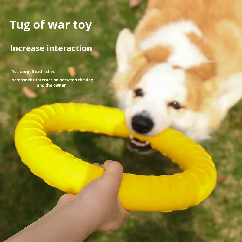 Floating Rope Training Ball for Dogs Outdoor Interactive Eco-Friendly EVA Pet Pull Ring Toy Bite-Resistant Teething Dog Ball