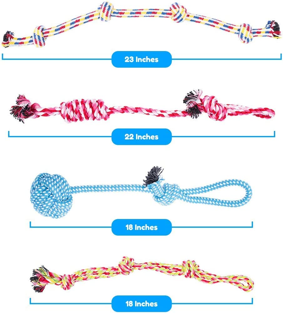 Dog Rope Toys for Aggressive Chewers - Set of 11 Heavy Duty Dental Dog Chew Toys