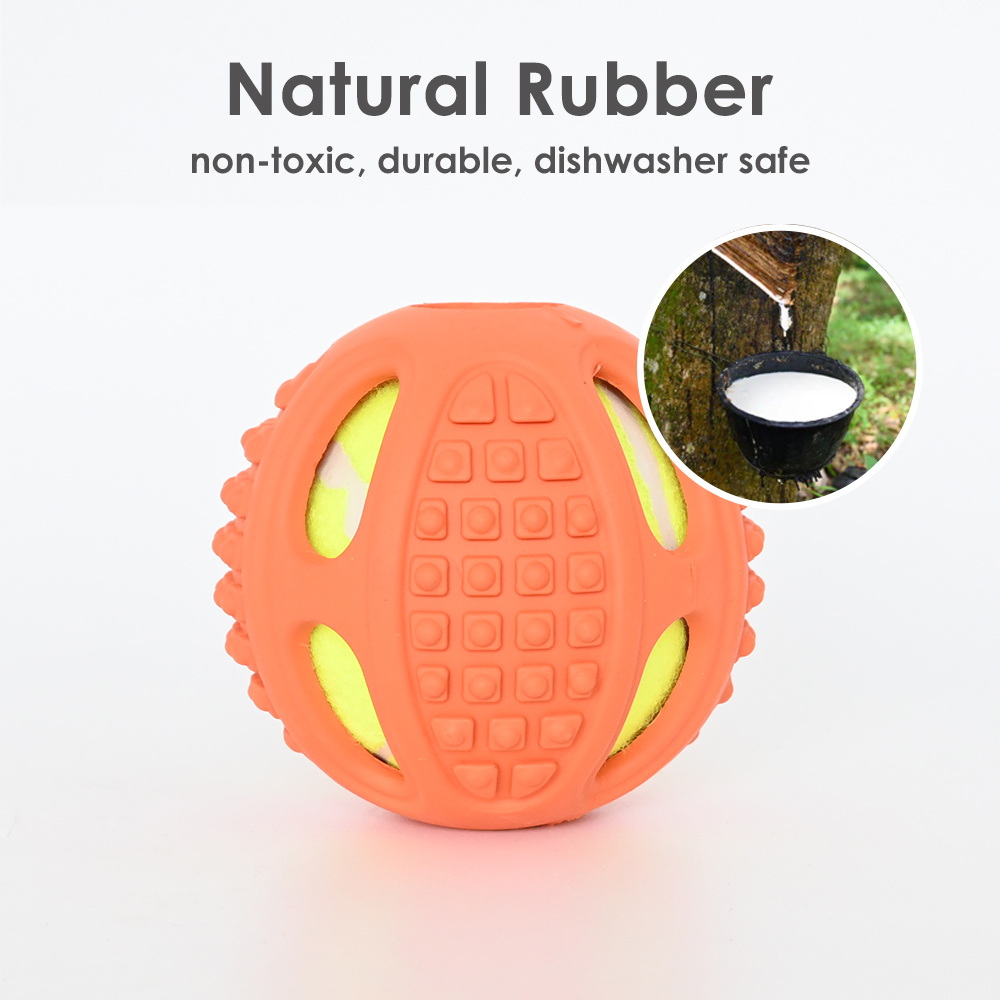 BPA-Free Natural Rubber Dog Ball Classic Style Outdoor Indestructible Pet Interactive &amp; Movement Toy Available in Two Sizes