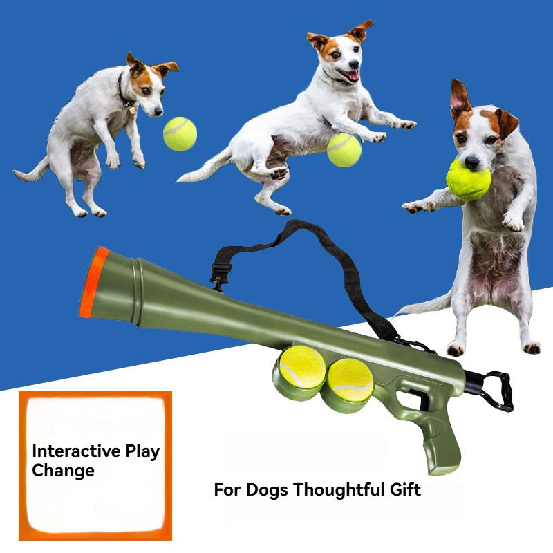 Tennis Ball Launcher Dog Toy with Strap for Outdoor Interactive Play