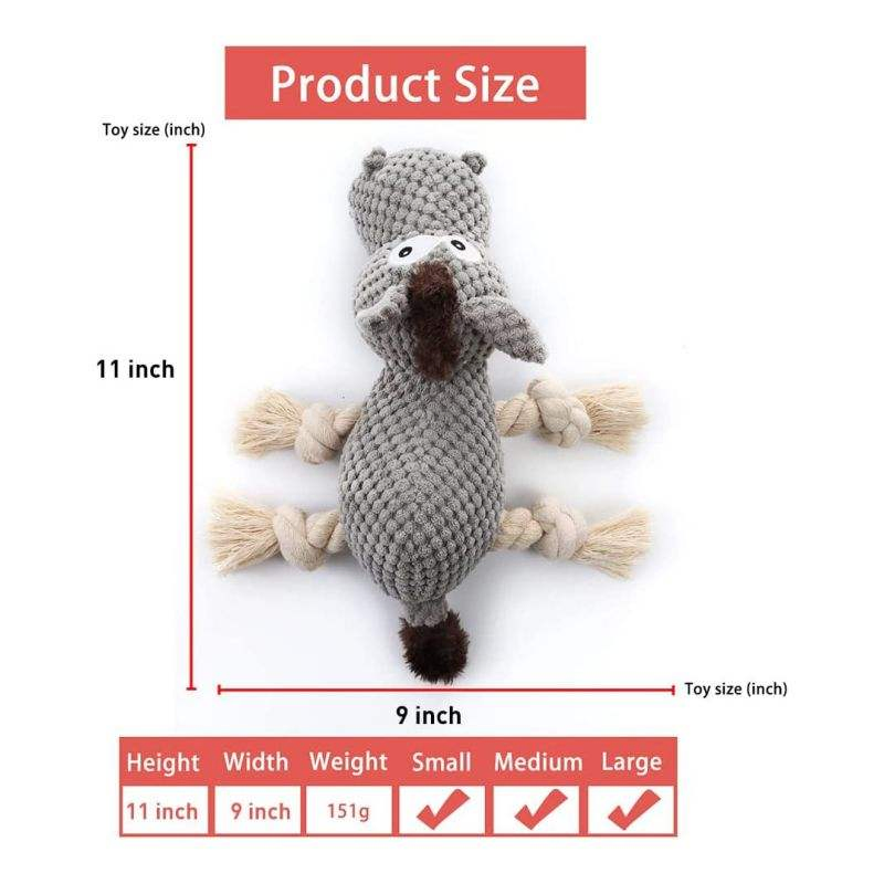 Wholesale Pet OEM ODM Waterproof Durable Natural Cotton Squeaky Dog Chew Toys