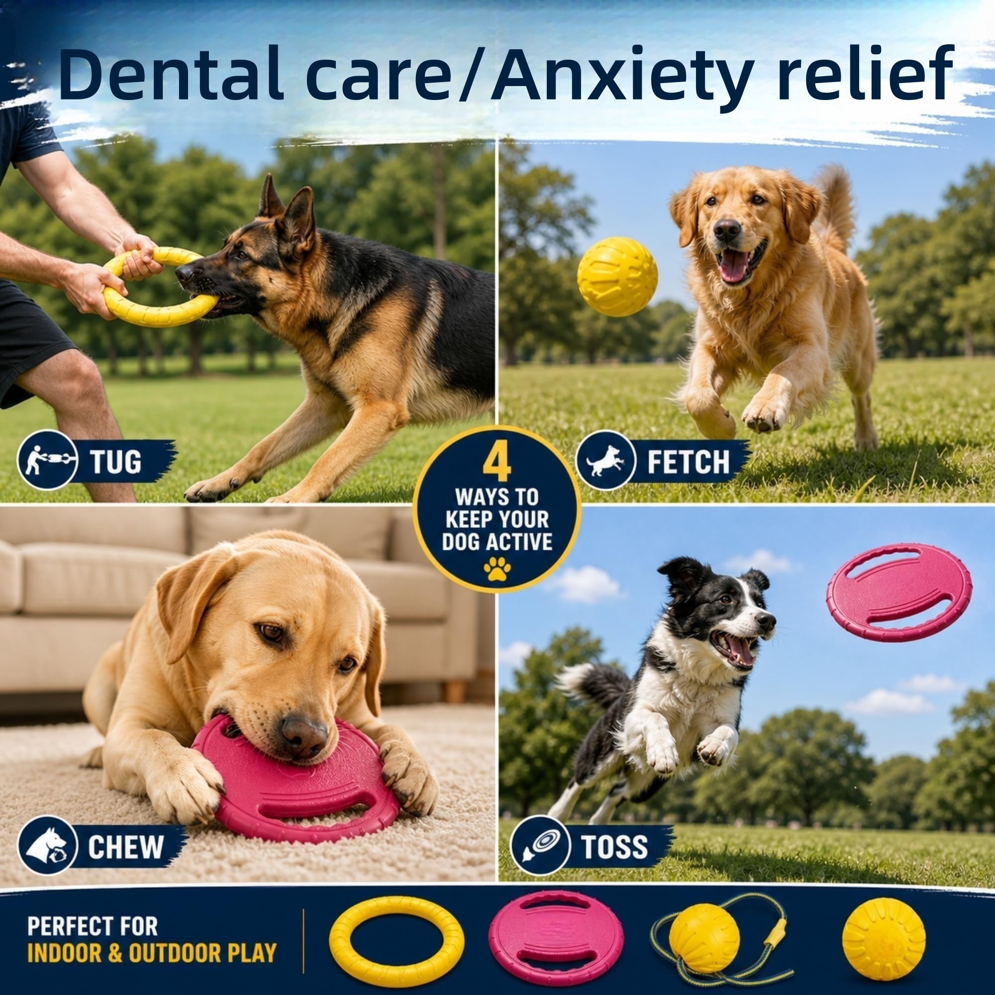 Pet Chew Toys Soft Foam Puppy Toy Pack FDA Certified Dog Rope Toy For Puppy Teething Small Big Breeds Interactive Dog Chew Toy