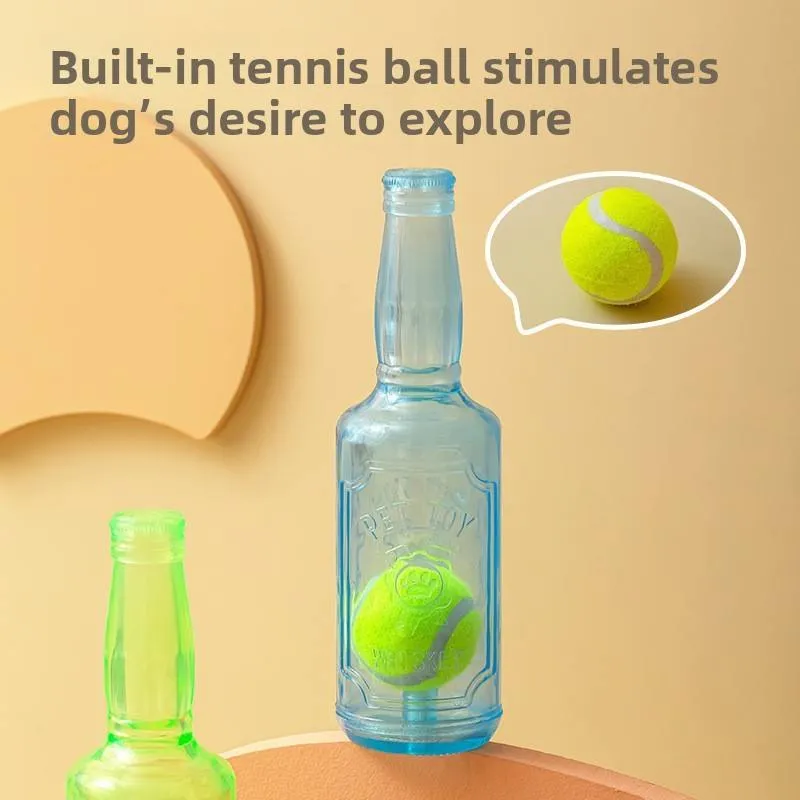 Squeaky Interactive Bottle Pet Toy for Dog Teeth Cleaning and Boredom Relief