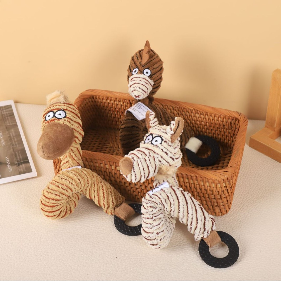 Luxury Soft Pet Plush Toy Durable Dog Teeth Grinding Chew Toy Funny Sound Customized Pet Squeaky Toy