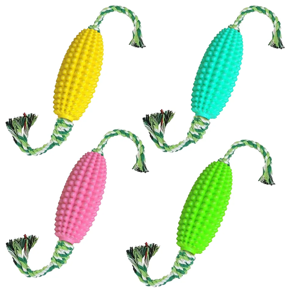 Durable TPR Corn Stick Toy for Pet Dogs Puppy Teeth Cleaning Chew Toy