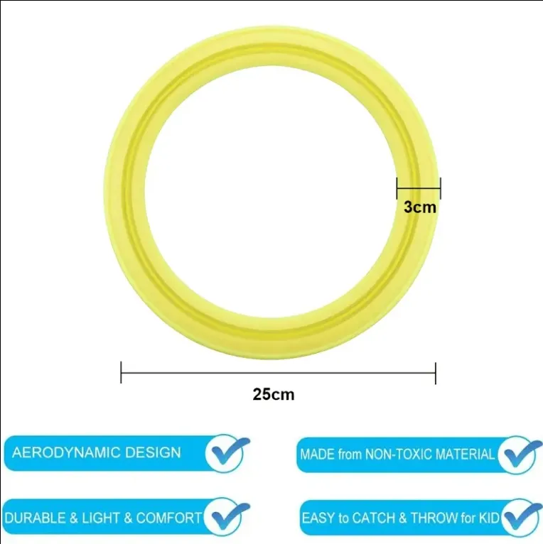 Customized Durable Soft Non-slip Rubber Silicone Outdoor Dog Frisbeed Flying Disc Training Toy