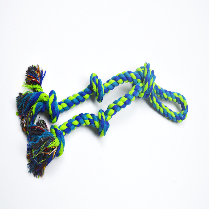 Hot Selling Interactive Medium Large Dog Knot Toys Cotton Relief Boredom Bite Rope Tug-of-War Molars for Pets Cross-Border
