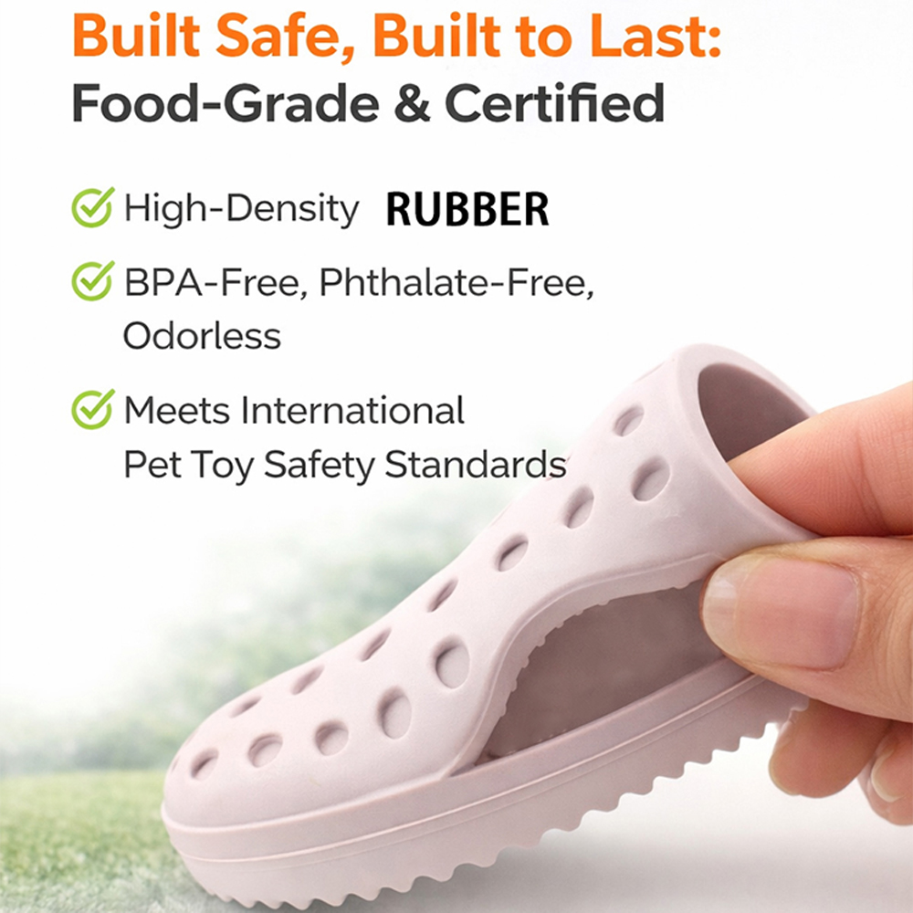 Custom Flavor Eco Friendly Dog Chew Toy High Resilience Rubber Slipper Durable Bite Resistant Training Toy