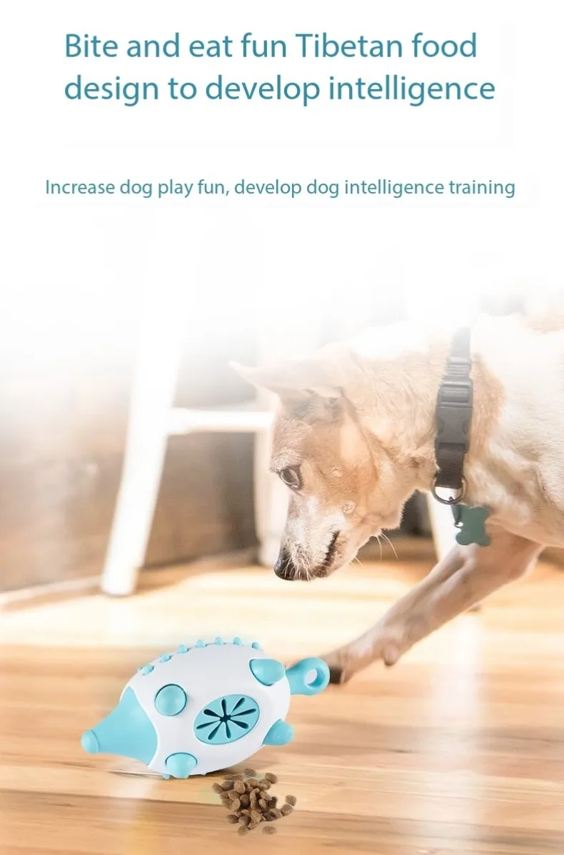 Hedgehog Pet Toy Ball, Treat Dispensing Molar Training Ball for Dogs