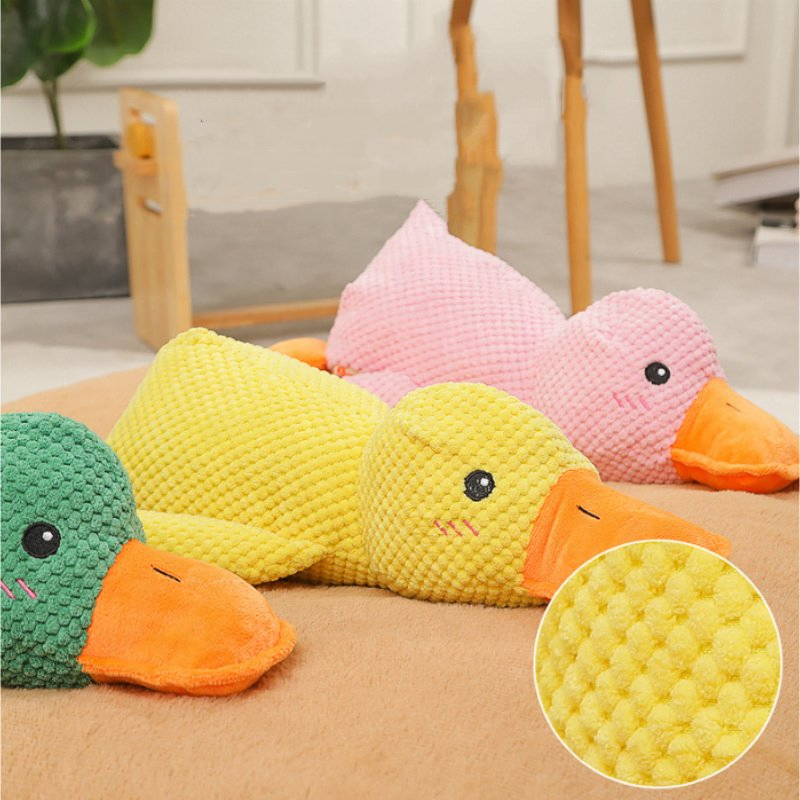 Colorful Puppy Dog Chewing Toy Durable Fabric Pet Plush Squeaky Toys for Playful Small Animals
