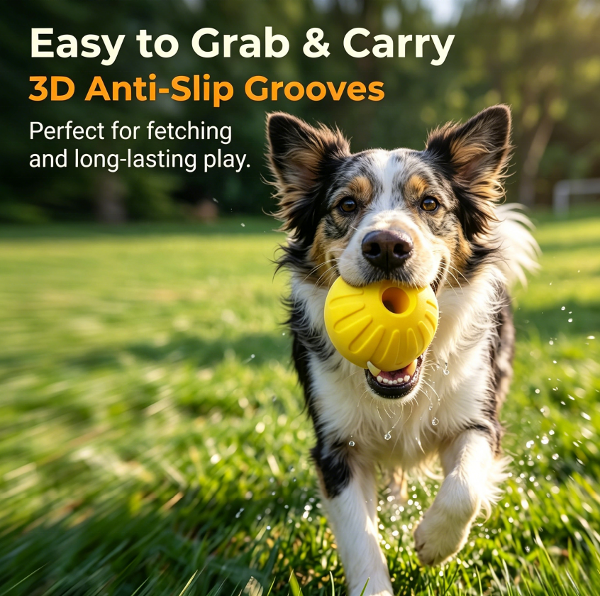 OEM Custom Non Toxic Perforated EVA Ball With Strong Bite Resistance Pet Chew Toys for Heavy Aggressive Chewers