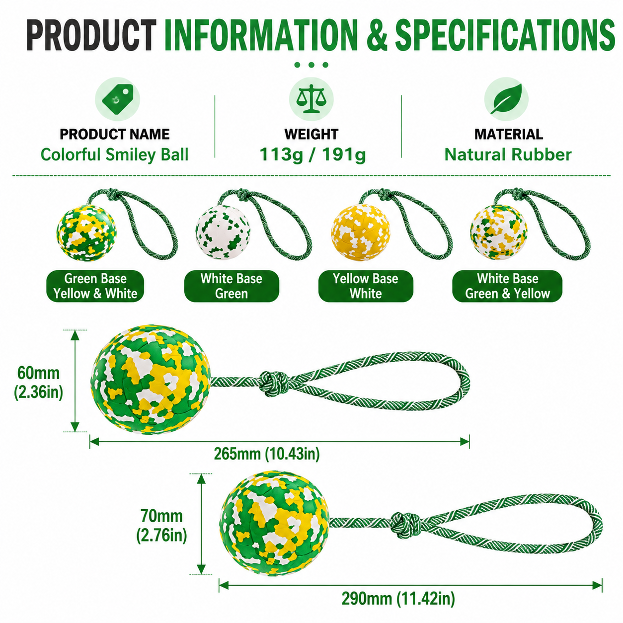 eco friendly dog chew ball Camouflage Ball sharp Non-toxic Indestructible Teething Biodegradable Dog Chew Toy