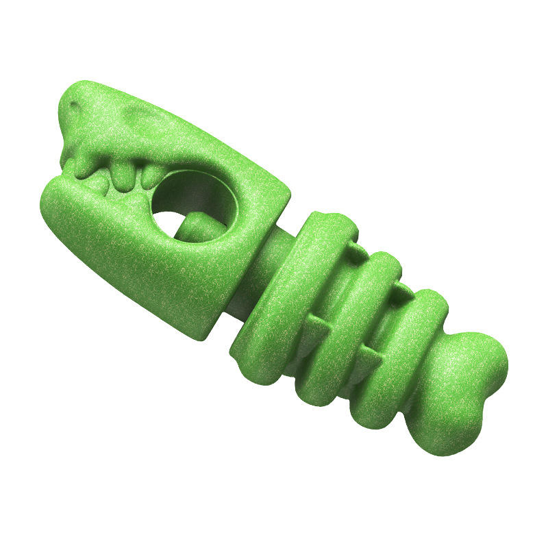 Crocodile Shaped Rubber Dog Chew Toy to Fix Rawhide Stick for Dental Care