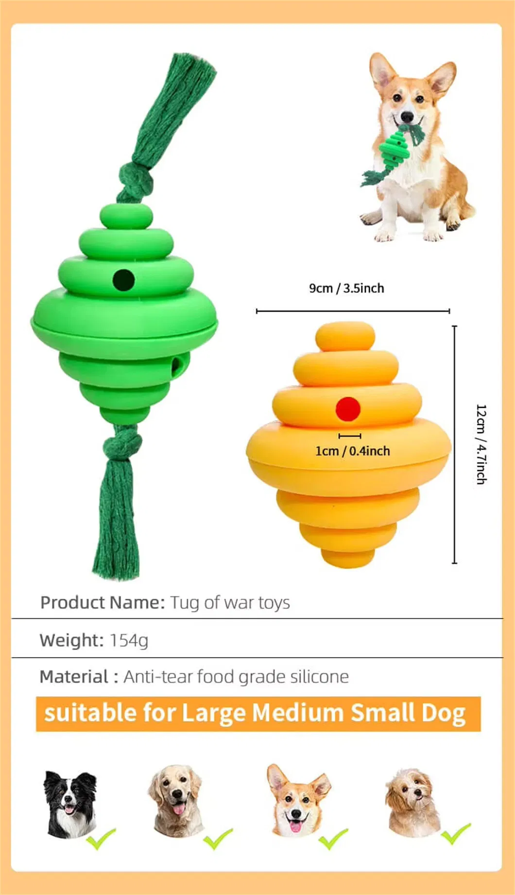 Honeycomb Shape Interactive Dog Playing Cotton Rope Food Dispenser Pet Chew Toys