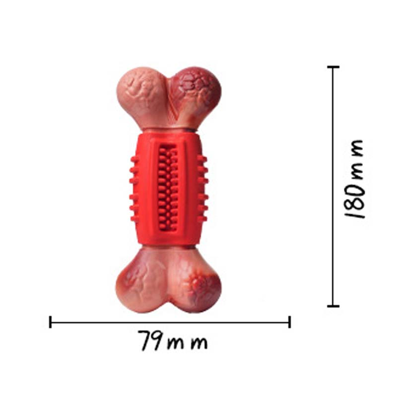 Rubber Dog Toy - Dental Dog Toy for Teeth &amp; Gum Health - Durable Dog Chew Toy - Hard Rubber Bone for Dogs - Fillable Toy for Dispensing Treats - Medium Dogs