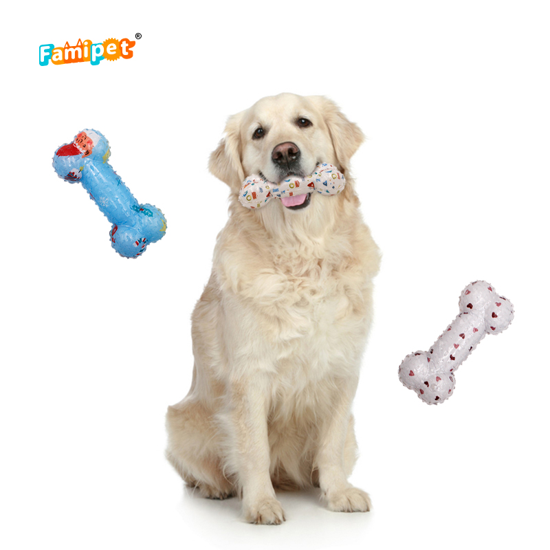 Famipet Custom Bone Series Rubber Durable Pet Squeaky Dog Chew Toy for Aggressive Chewers