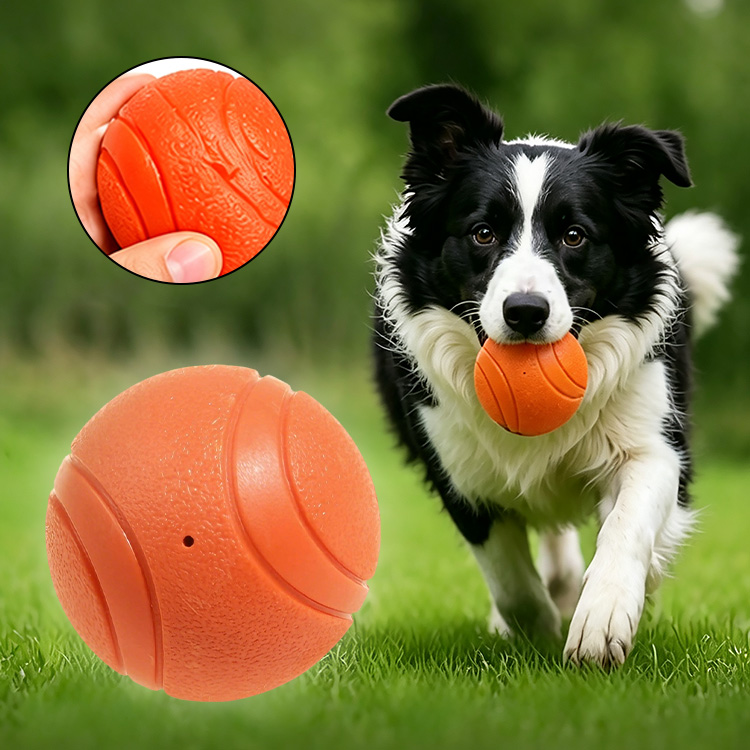 Accept Custom Eco-friendly Bouncy Silicon Chew Ball Durable Indoor Pet Teenis Toy for Dog Clean Teeth Training