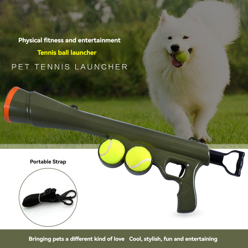 Tennis Ball Launcher Dog Toy with Strap for Outdoor Interactive Play