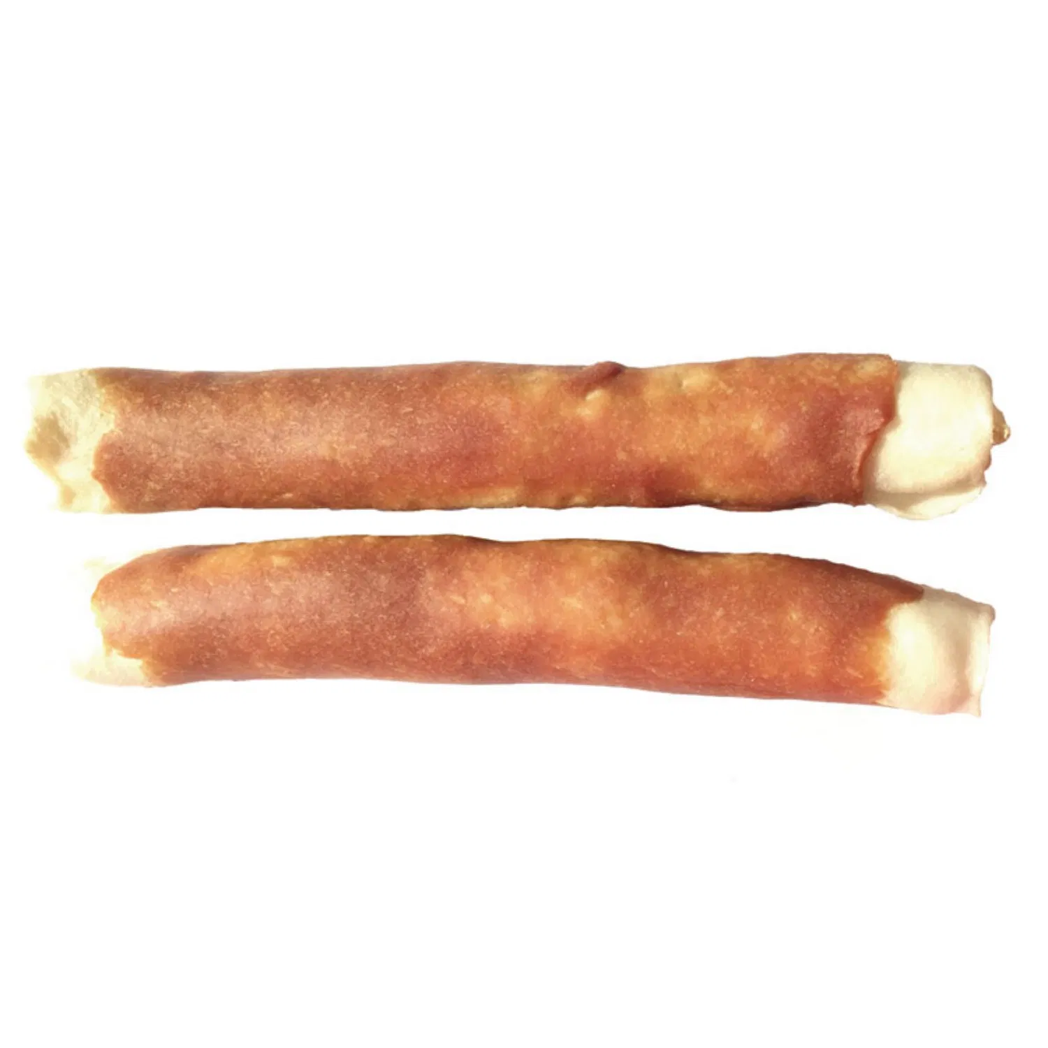 10 Inch Rawhide Retriever Rolls Infused with Duck Slurry, Natural Rawhide Dog Chews Snacks
