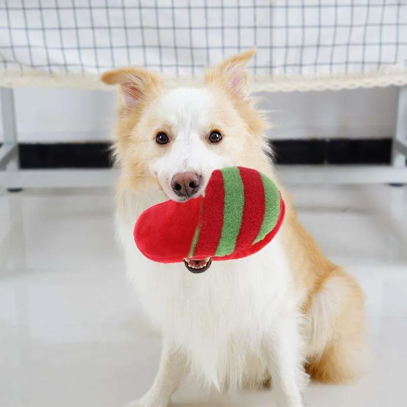 Slipper Shaped Puppy Dog Sound Plush Squeaky Chew Play Toys
