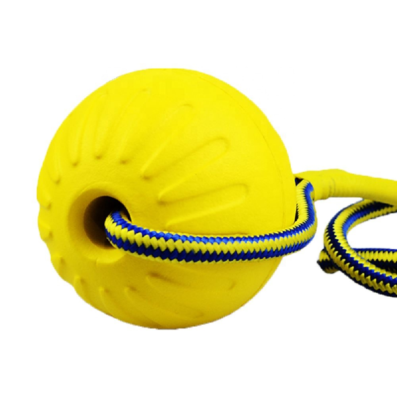 Factory Wholesale Training Pet Chew Toy Rope Bite Pull Ring Interactive EVA Floating Foam Dog Toys Ball