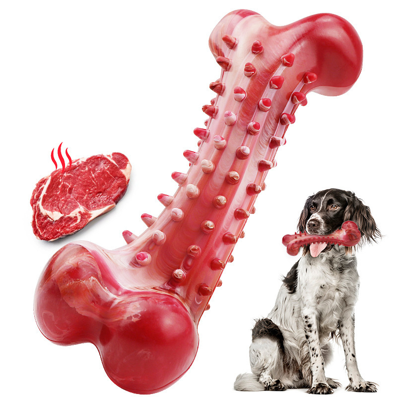 Dog Chew Bones for Aggressive Chewers Large Breed Real Beef Flavor Durable Dog Chew Toys Nearly Indestructible Tough Dog Toys