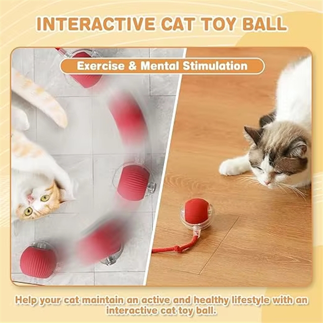 Automatic Rolling Cat Toy Ball Smart Electric Interactive Motion Activate Pet Supplies Rechargeable Anti Bite Indoor Cat Play