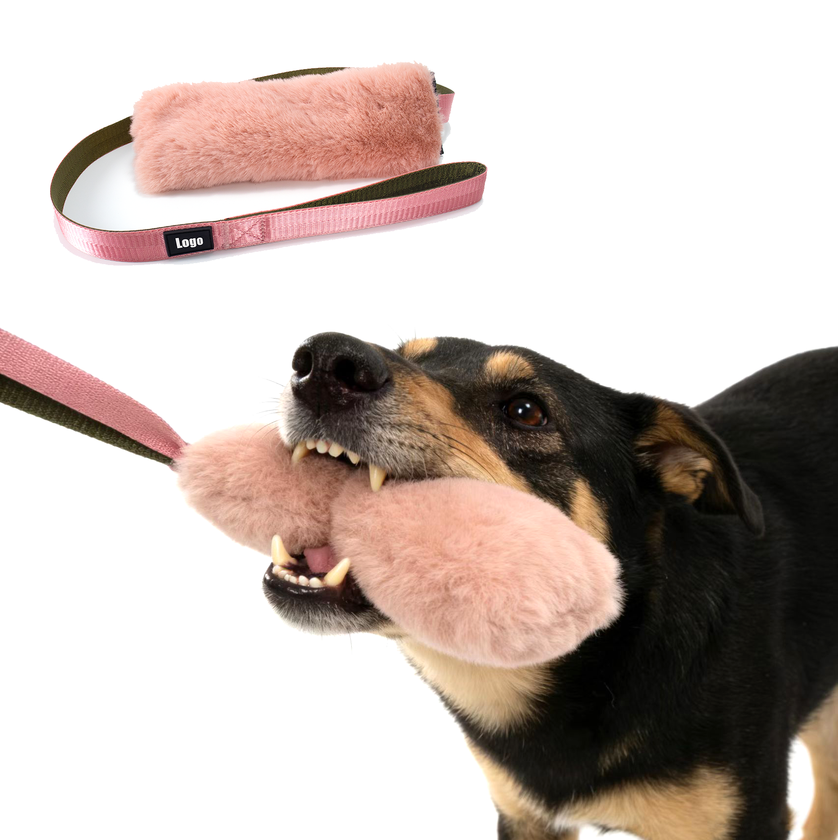 Tug Training Dog Chew Toy Plush Long Bungee Tug Dog Bite Mop Toy With Flexible Handle