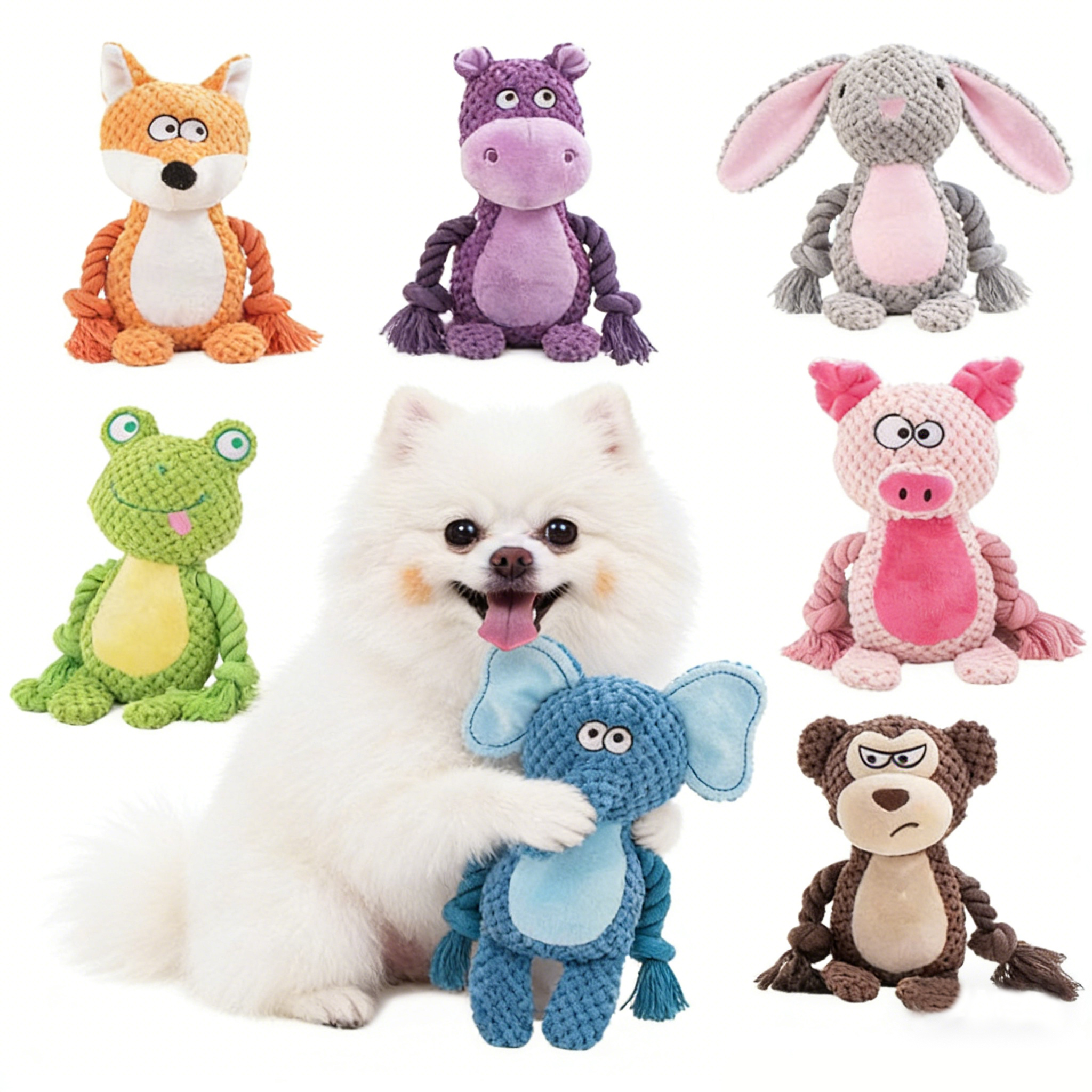 Custom Eco Friendly Squeaky Dog Chew Toys Durable Stuffed Animal Sound Pet Plush Toy for Aggressive Chewers Puppy Teeth Clean