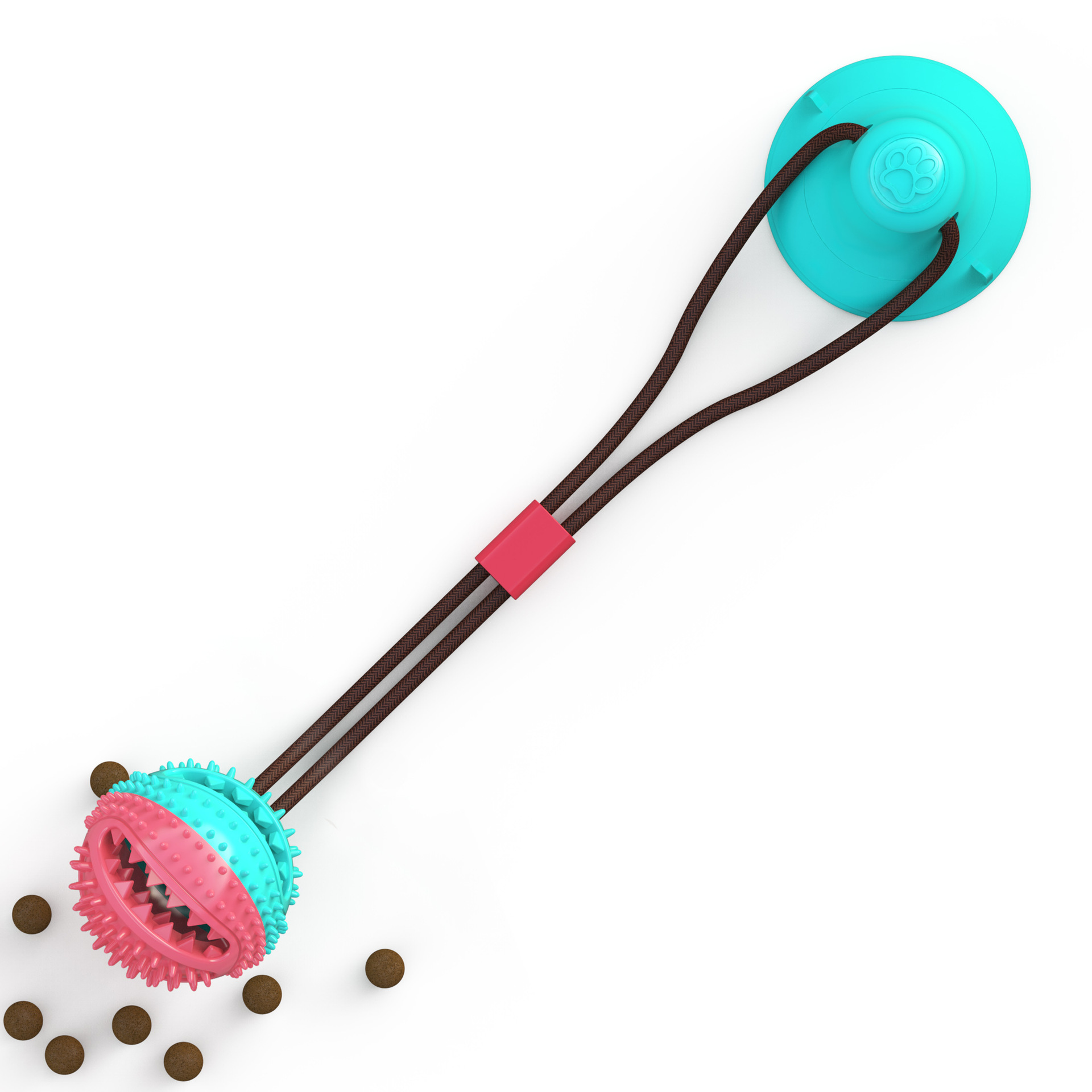 Hands-Free Interactive Eco-Friendly Cute Dog Toy with Suction Cup-Durable Chew Toy for Safe Tug of War Calming Play