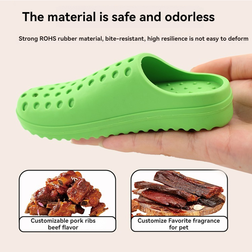Custom Flavor Eco Friendly Dog Chew Toy High Resilience Rubber Slipper Durable Bite Resistant Training Toy