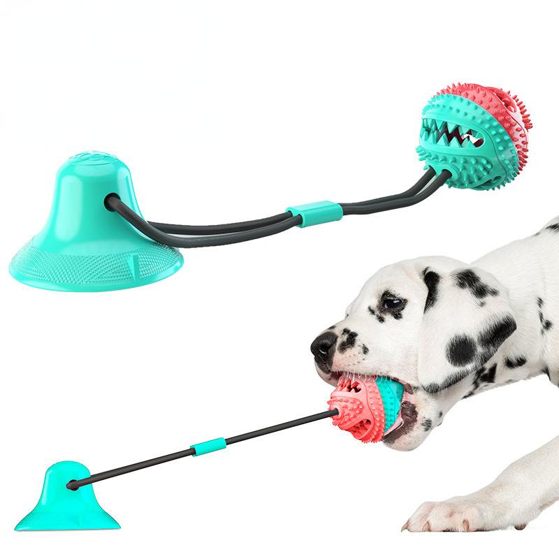 Hands-Free Interactive Eco-Friendly Cute Dog Toy with Suction Cup-Durable Chew Toy for Safe Tug of War Calming Play