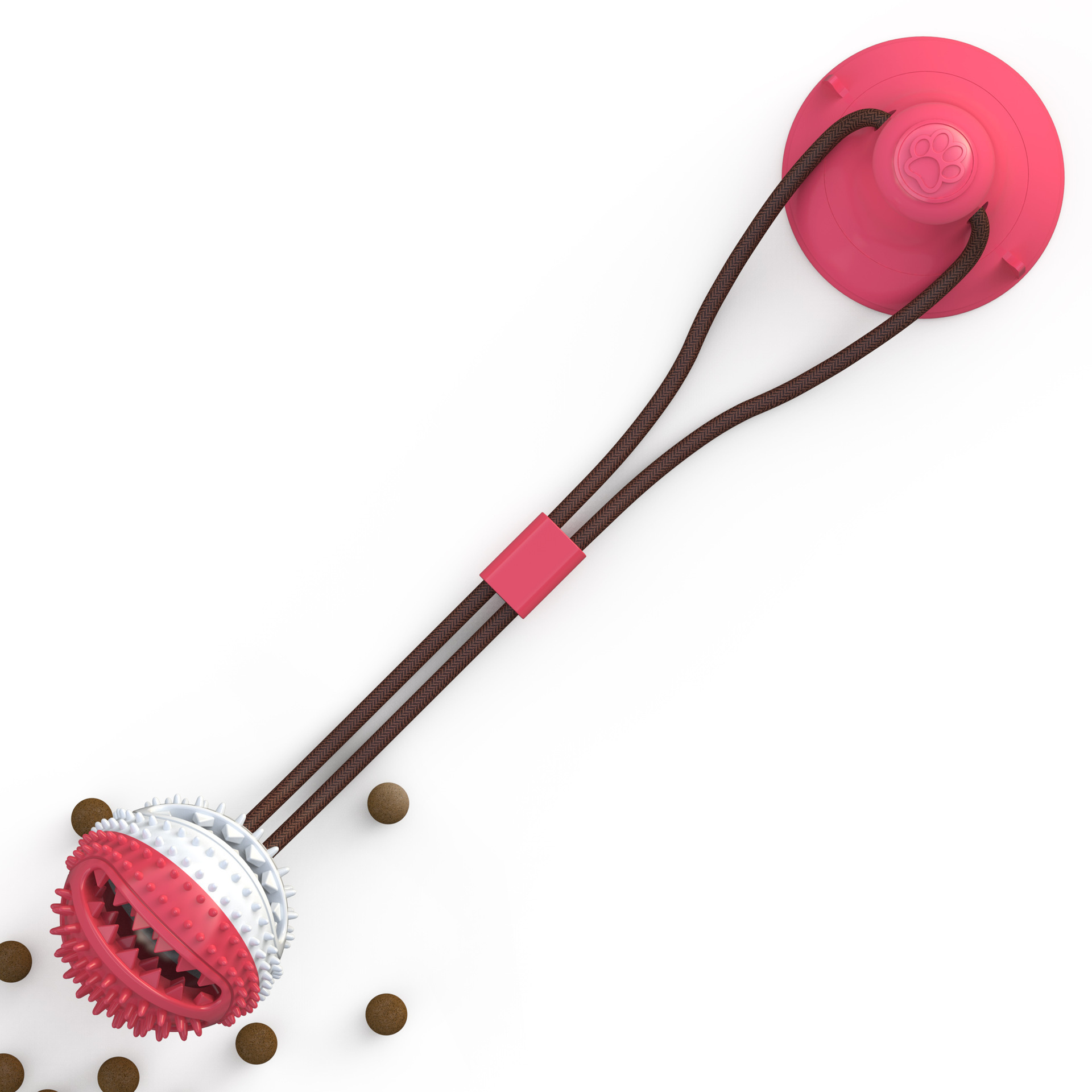 Hands-Free Interactive Eco-Friendly Cute Dog Toy with Suction Cup-Durable Chew Toy for Safe Tug of War Calming Play