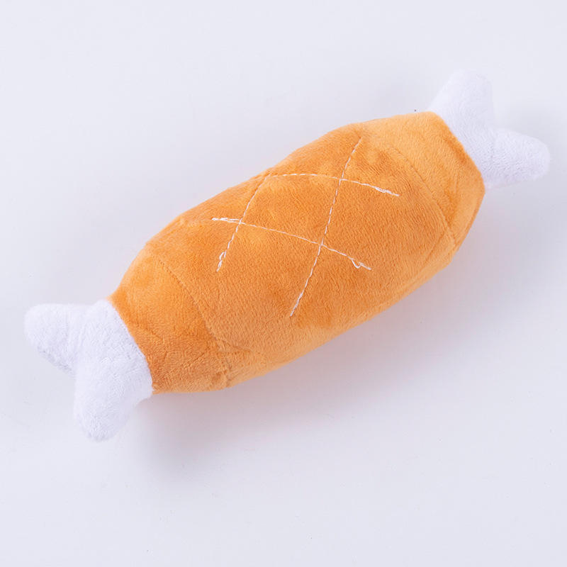 Wholesale Interactive Squeak Outdoor Dog Toys Grinding Dog Teeth Chicken Drums Chewing Plush Dog Toys